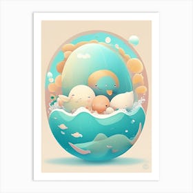 Tide Kawaii Kids Space Art Print