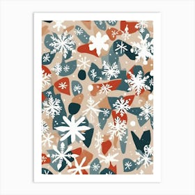 Snowflakes Winter Christmas Art Print