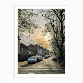 Quiet Street At Sunset Art Print