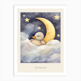 Sleeping Baby Duckling 2 Nursery Poster Art Print