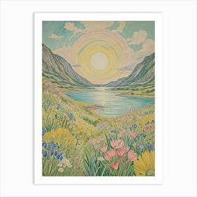 Sunrise Over The Lake Art Print