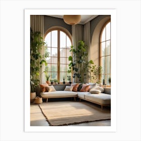 Living Room With Plants Art Print