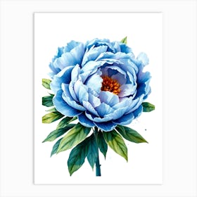 Blue Peony Art Print