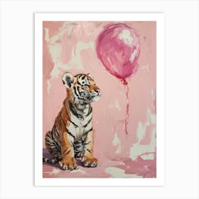 Cute Tiger 1 With Balloon Art Print