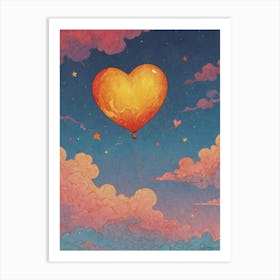 Heart Balloon In The Sky Art Print