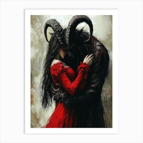 Demon And Woman Art Print