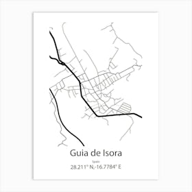 Guia De Isora,Spain Minimalist Map Art Print