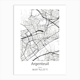 Argenteuil,France Minimalist Map Art Print