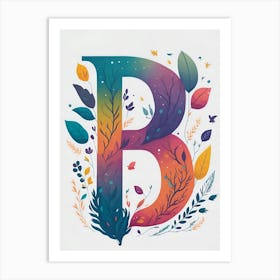 Colorful Letter B Illustration 45 Art Print