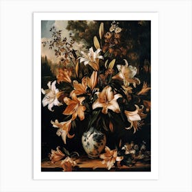 Baroque Floral Still Life Lily 4 Art Print