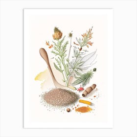 Mace Spices And Herbs Pencil Illustration 1 Art Print