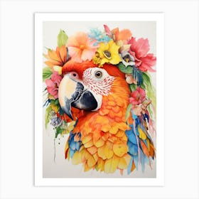 Bird With A Flower Crown Macaw 4 Art Print