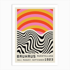 Bauhaus Rainbow Red Art Print