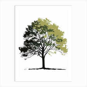 Elm Tree Pixel Illustration 4 Art Print