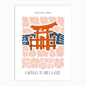 Grand Torli Gate   Miyajima, Japan, Travel Poster In Cute Illustration Art Print