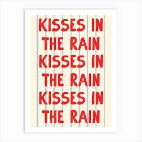 Kisses In The Rain Art Print