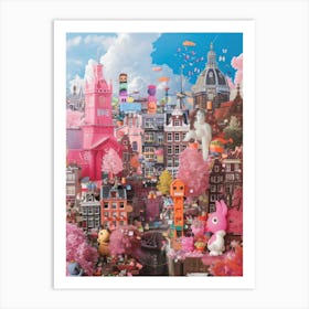 Amsterdam   Retro Collage Style 4 Art Print