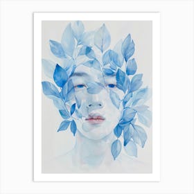 'Blue Leaves' 18 Art Print