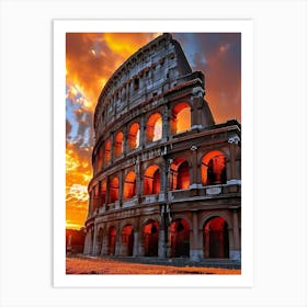 Sunset In Rome Art Print