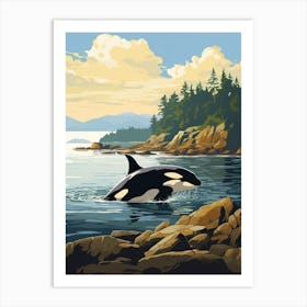 Orca Whale With Rocking Background Art Print
