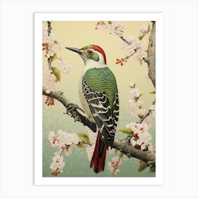 Ohara Koson Inspired Bird Painting Woodpecker 3 Art Print