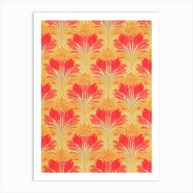 Lotus Floral Print Retro Pattern Flower Art Print