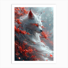 Beautiful Fantasy White Fox 15 Art Print