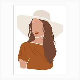 Woman In A Hat Art Print