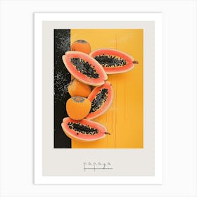 Art Deco Abstract Papaya Poster Art Print