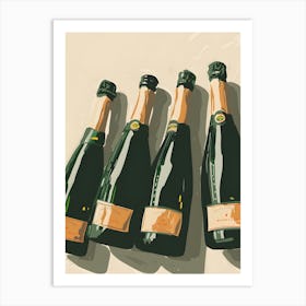 Champagne Bottles Art Print