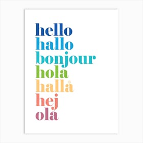 Hello Hallo Colours Art Print