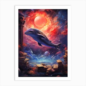 Dolphin In The Sky Art Print