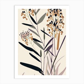 Prairie Milkweed Wildflower Modern Muted Colours 1 Art Print