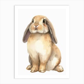 American Fuzzy Lop Rabbit Kids Illustration 2 Art Print