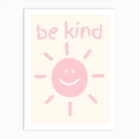 Be Kind Illustration Pink Art Print