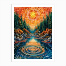 Sunrise Over The River 1 Art Print