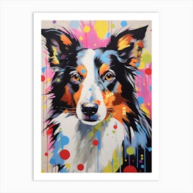 Border Collie Pop Art Inspired 5 Art Print