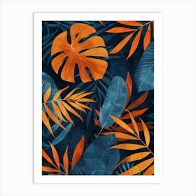 Tropical Leaves Seamless Pattern 6 Art Print