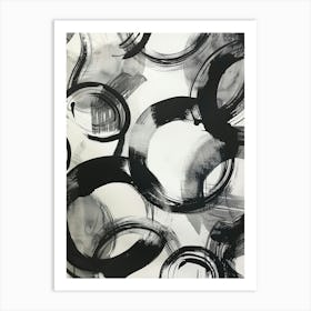 Black And White Circles 8 Art Print