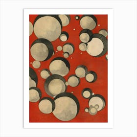 Bubbles On Red Art Print