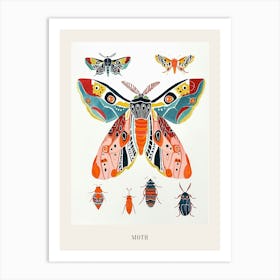 Colourful Insect Illustration Moth 20 Poster Art Print