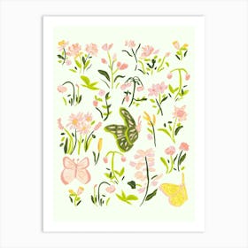 Butterflies and Botanicals Art Print