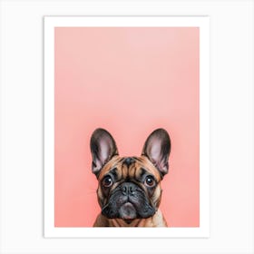 French Bulldog On Pink Background.Generated AI. Art Print 1 Art Print