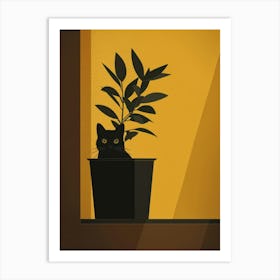 Cat In A Pot 3 Art Print