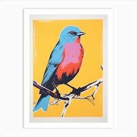 Andy Warhol Style Bird Eastern Bluebird 1 Art Print