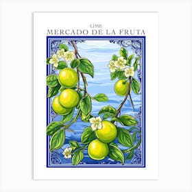 Mercado De La Fruta Lime Illustration 8 Poster Art Print