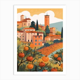 Montalcino Italy Illustration Art Print