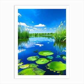Pond With Lily Pads Water Waterscape Photography 1 Art Print