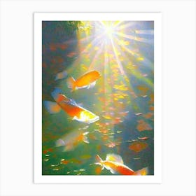 Karashigoi Koi Fish Monet Style Classic Painting Art Print