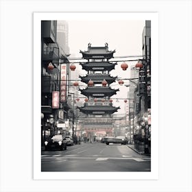 Taipei, Taiwan, Black And White Old Photo 1 Art Print